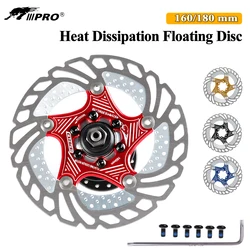 160MM/180MM Heat Dissipation MTB Mountain Bicycle Brake Disc Cooler Cooling Floating Rotor 6 Bolt Mountain Road Bike Part