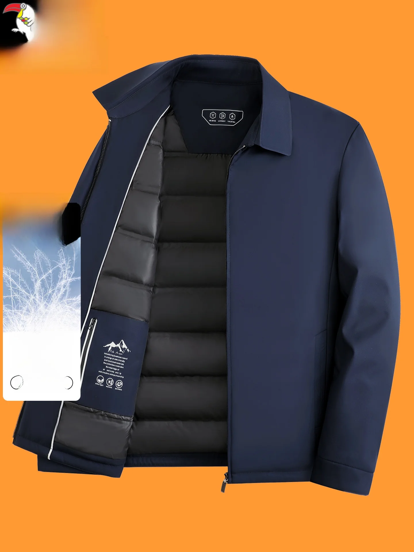 

Warm Casual Men's down Jaet ort Collar Winter Outerwear Faionable Urban Sle Windproof Breathable Regular Fit Du down