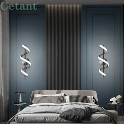 Minimalist LED Wall Lamp Nordic Bedroom Bedside Sconce Black White Gold Decorative Lighting Living Room Corridor Indoor Fixtures
