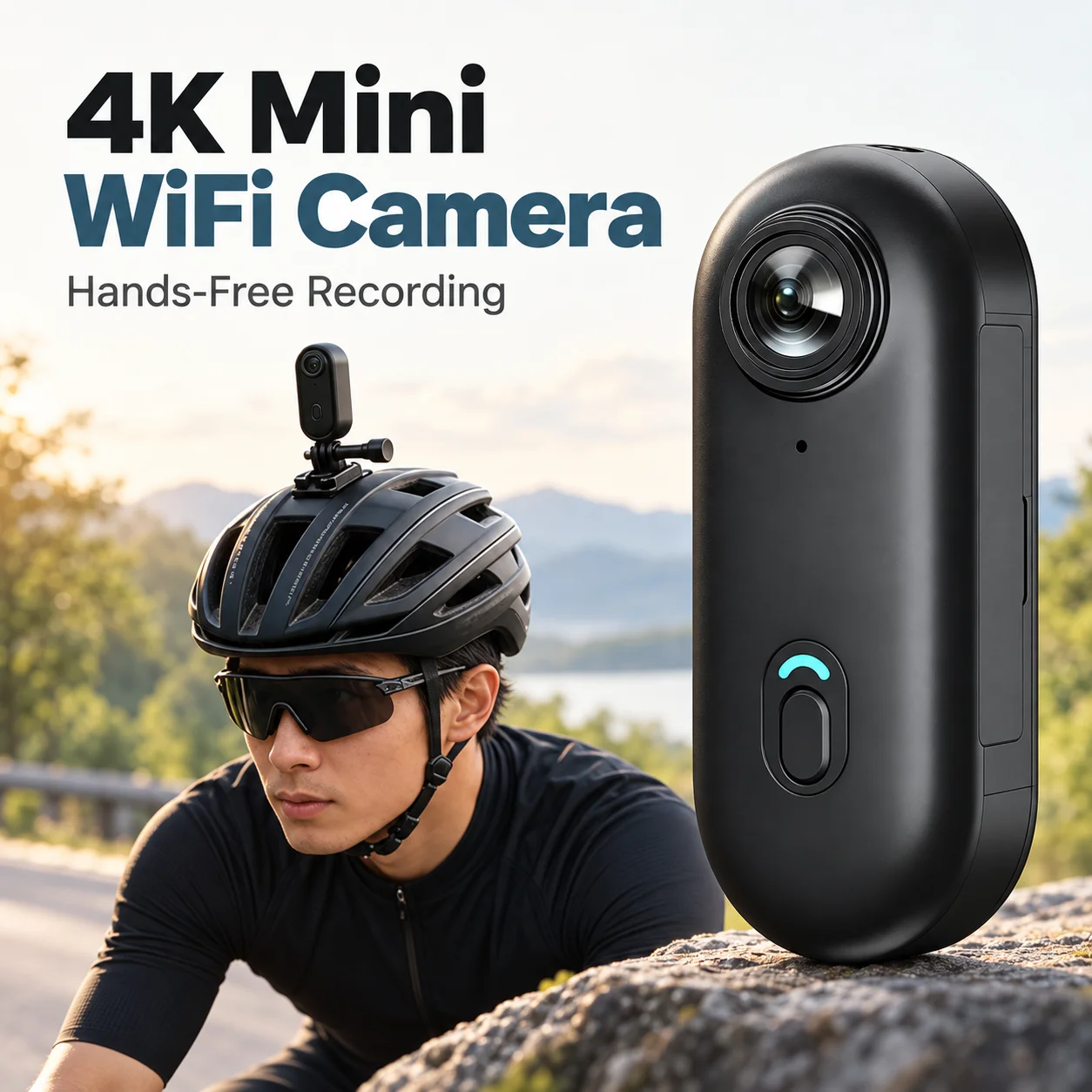 4K Mini HD WiFi 2.4G Action-Kamera Wasserdicht mit Magnetclip für Brust, Körper, Motorrad POV Tragbare Daumen-Videokamera für Vlogs