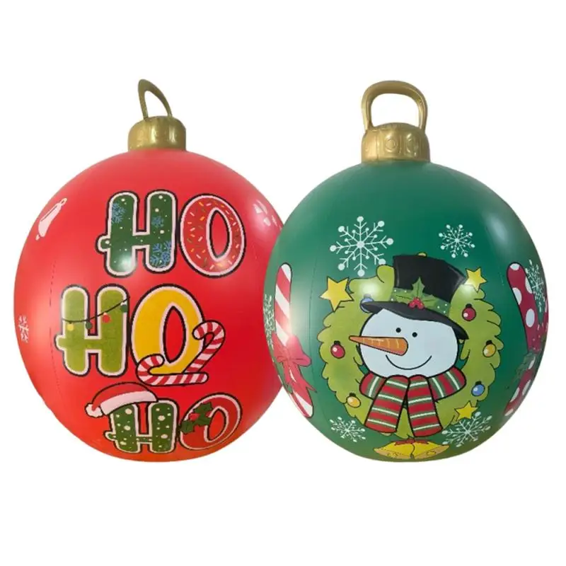 

Blow Up Ornament Balls 23.6 Inch Outdoor Inflatable Ornaments Blow Up Ball Christmas Snowman Inflatable Ball For Holiday Outdoor