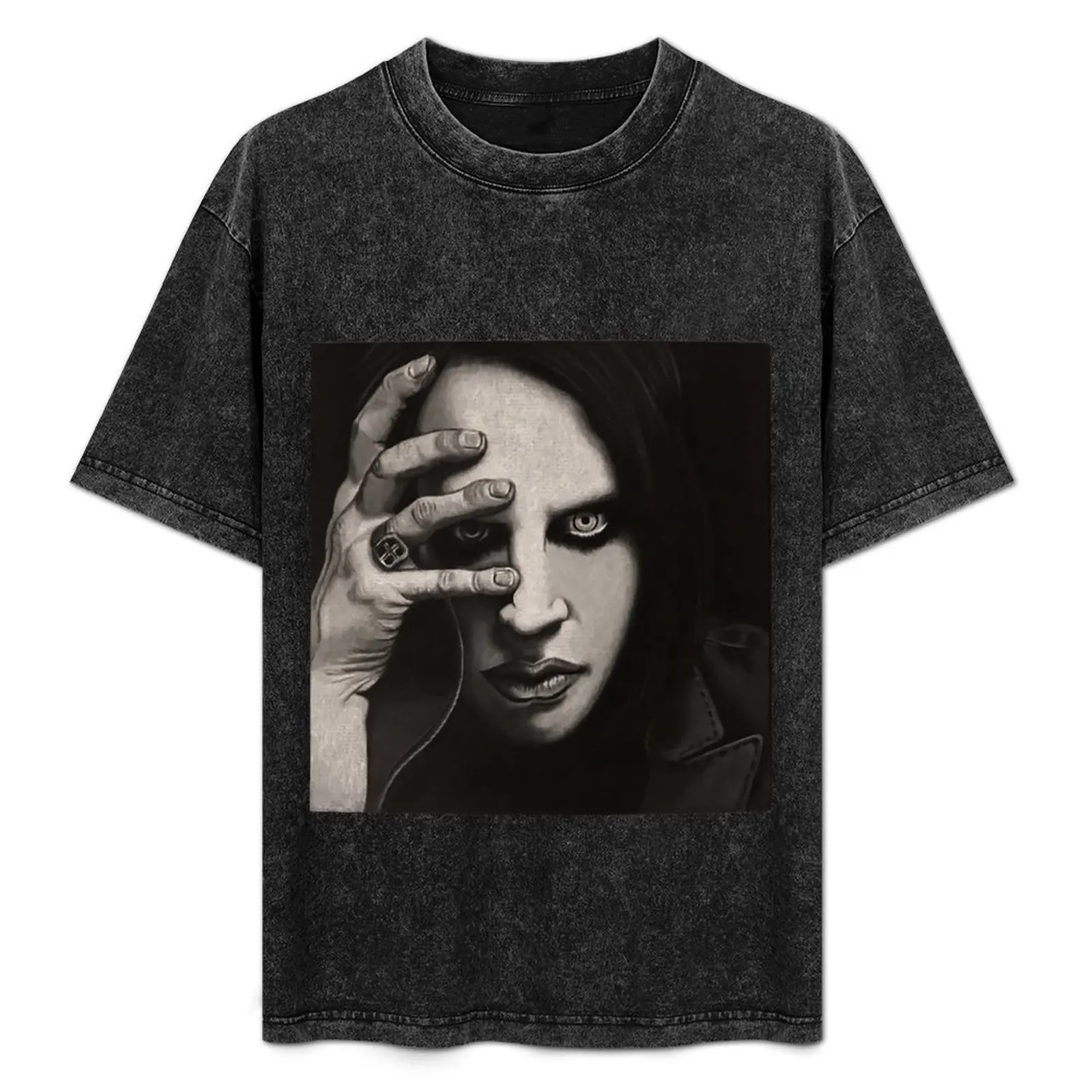 

marlyn manson T-Shirt Casual Loose Short Sleeve Tee for Men