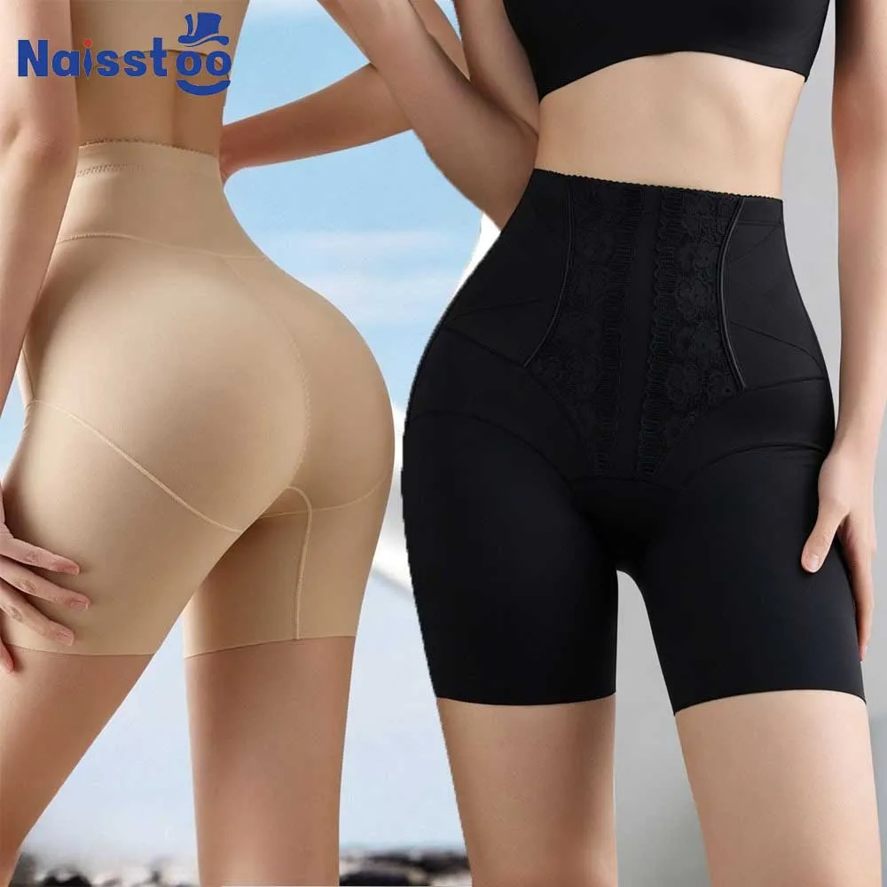 Naisstoo Damen High-Waist Shapewear Shorts Bauchkontrolle Körperformende Unterwäsche Nahtlose Bodyshaper Shorts