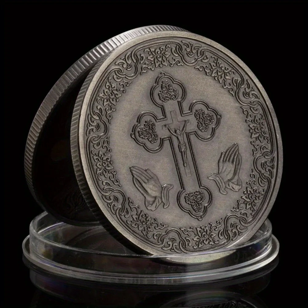 Jesus Coin Crown of Thorns Plated Souvenirs and Gifts Home Decorations Christian Commemorative Coin Pray Coins