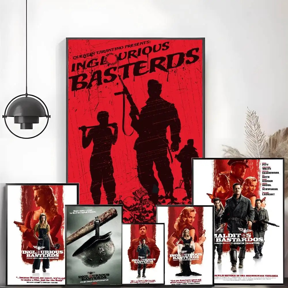 War Movies I-Inglourious B-BasterdsS Poster High-definition art sticker Self adhesive waterproof home decoration for living room