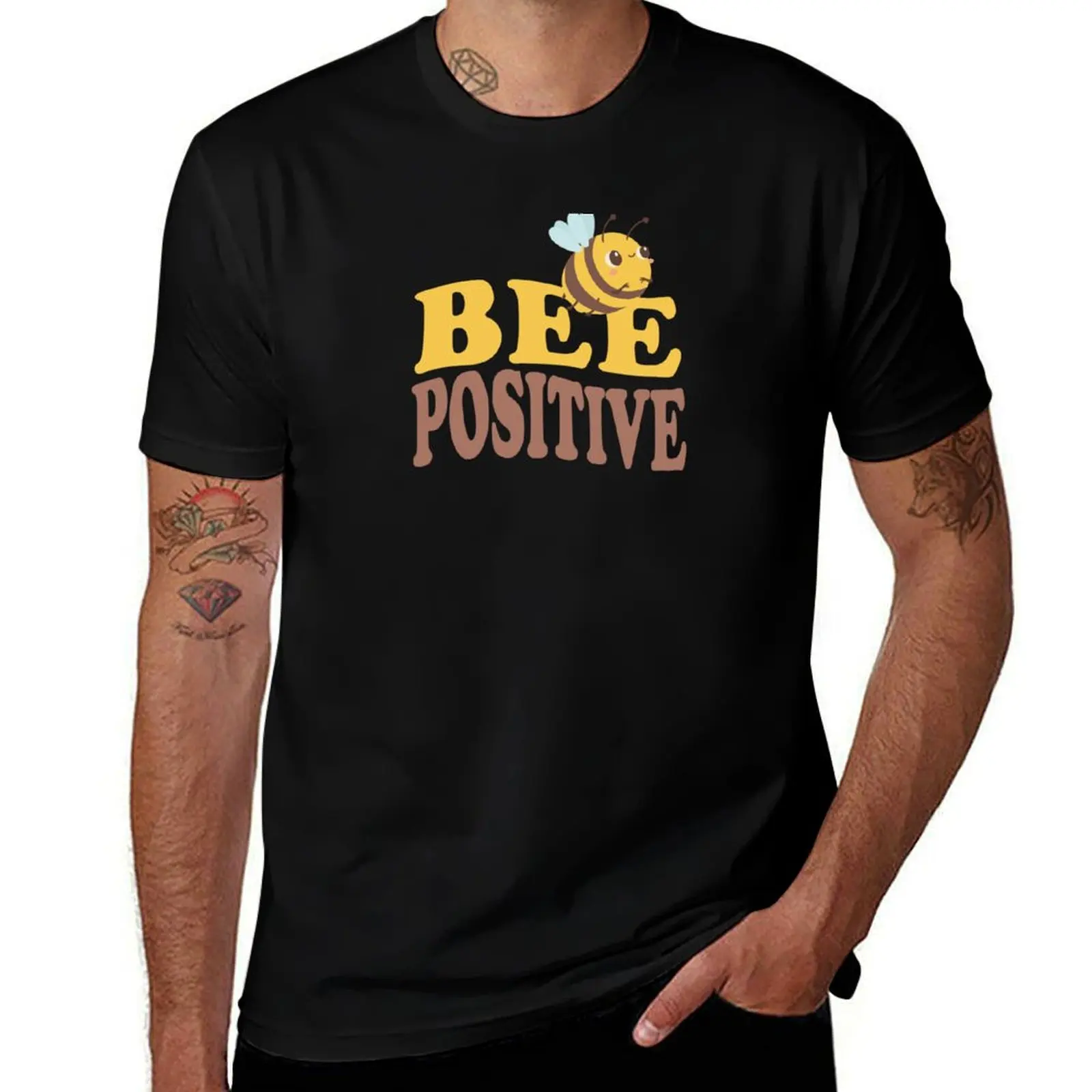 

Bee Positive Shirt, Kawaii Animal Shirt, T-Shirt cotton t shirt man funny t shirts cotton man t shirts graphic T-shirt