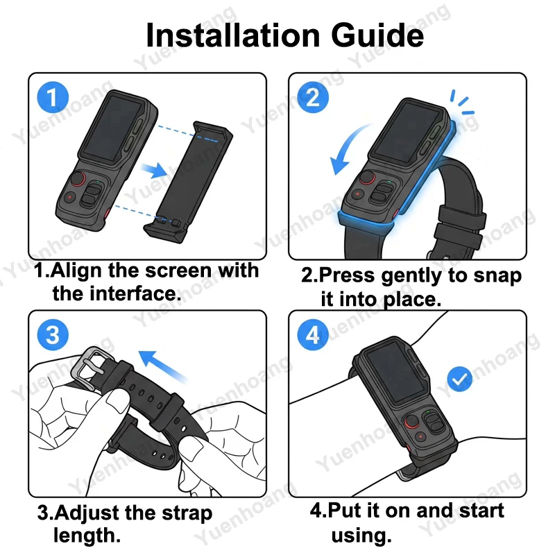 1PCS Adjustable Wrist Strap for Insta360 Luna Ultra Screen Controller Camera Monitoring Mount Quick-Release Buckle Fixing Base - view 4