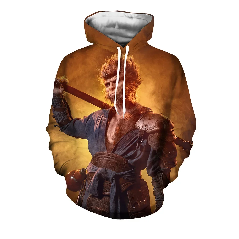 Cosplay Black Myth Wukong Hooded Streetwear Plus Size Print 3D Adult Men Hoodies Sweatshirts Spring Autumn Casual Pullover 5XL