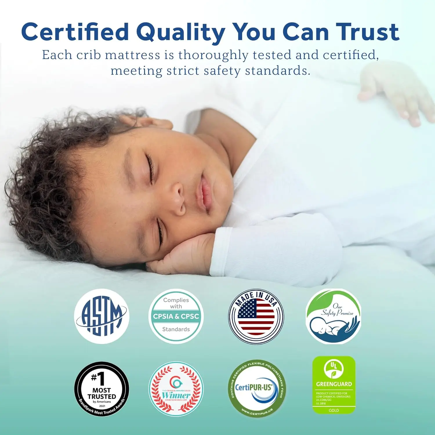 Baby OptiCool Premium Dual Firm Waterproof Baby Crib Mattress & Toddler Bed Mattress, Hypoallergenic Breathable Baby Mattr