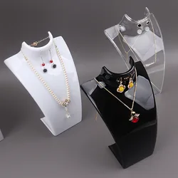 8-inch Clear Acrylic Necklace & Earring Jewelry 3D Bust Display Stand