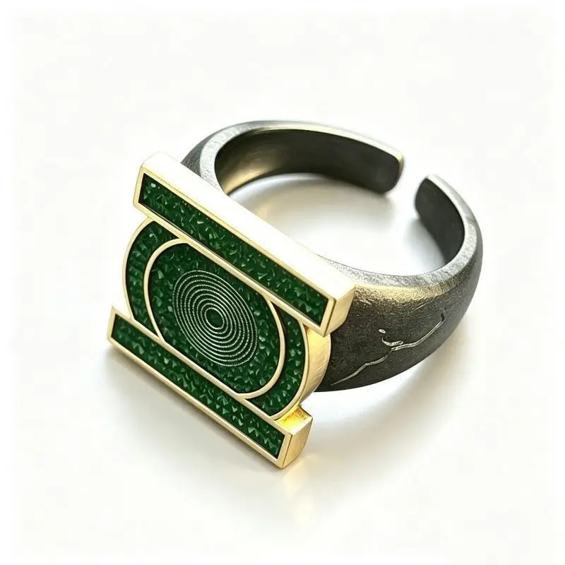 New Sale Green Lantern John Stewart Ring Cosplay Movie Merchandise Adjustable  Metal Ring For Men Metal Finger Accessories Gifts