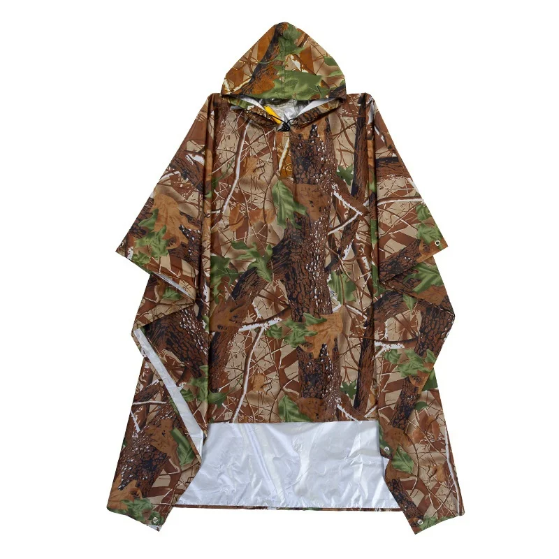 1PCS 3-in-1 Multifunction Travel Waterproof Poncho Outdoors Rain Coat Shelter Camping Mat Backpack Cover Women Men Raincoat