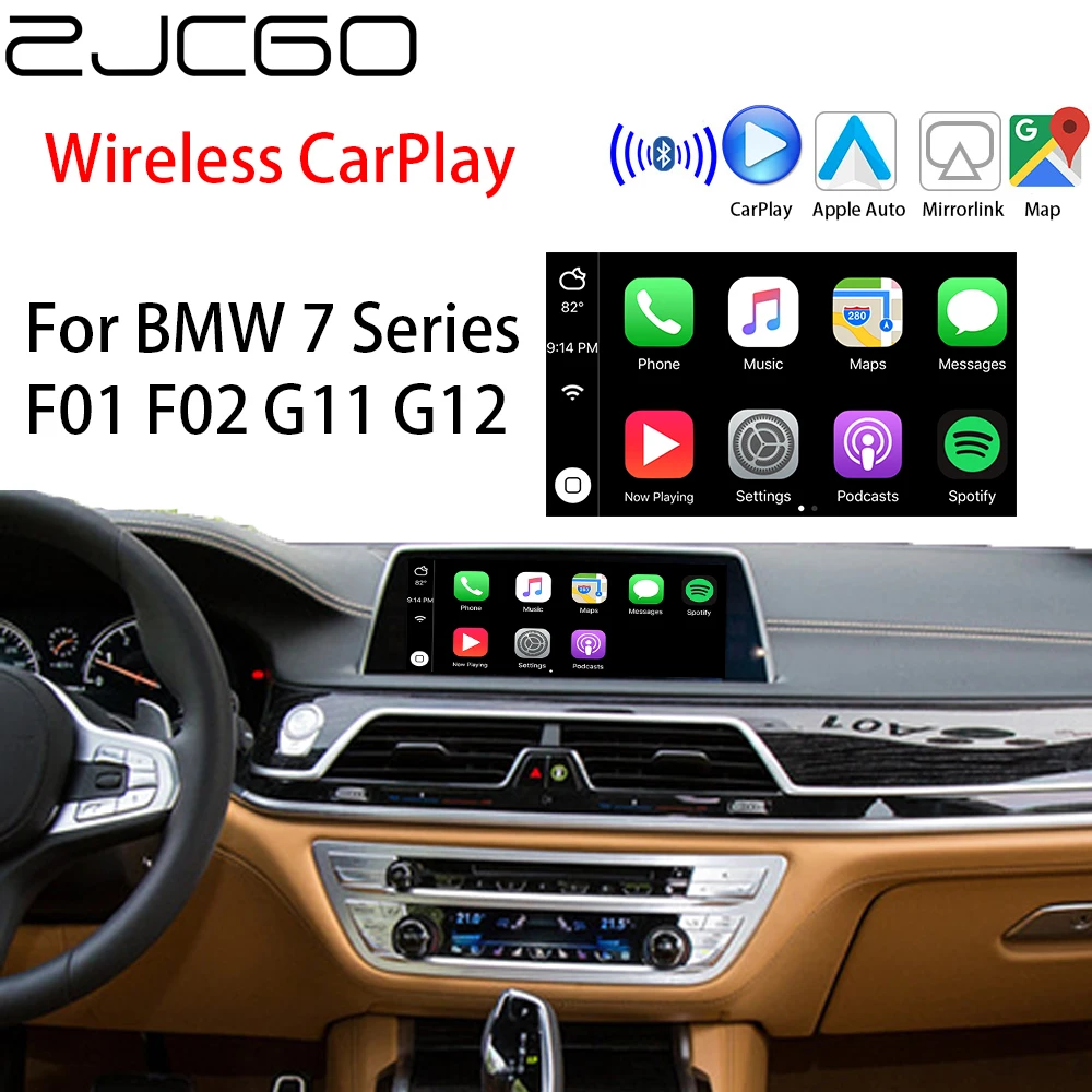 ZJCGO-Apple CarPlay sem fio, Caixa adaptadora de interface automática Android, Sistema BMW Série 7 F01 F02 G11 G12 CIC EVO NBT