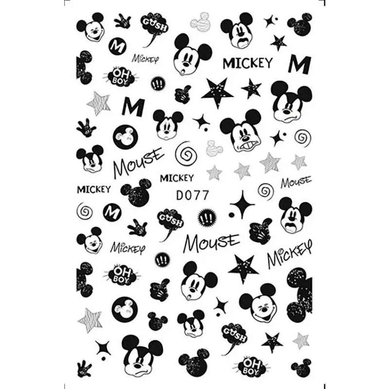 5Sheet/set Kids Cartoon Stickers for Nail Decoration Mickey Duck Tang Stitch Anime Movie Mini Stickers