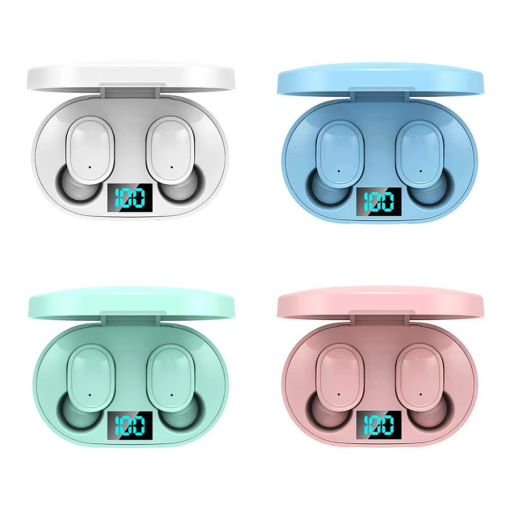 Bluetooth-compatibility 5.0 Earbuds Wireless Waterproof In Ear Portable Pocket Walking Music Play Earphone Pink