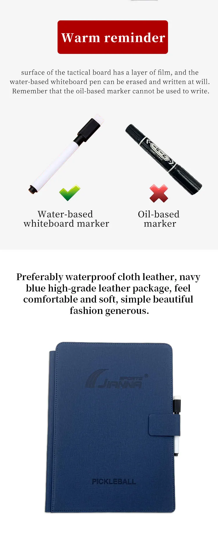 Folding Pickleball Coaching Board Double-Sided Magnetic Writable Erasable Game Training Portable 12.6 X 9.6 in Strategy Board