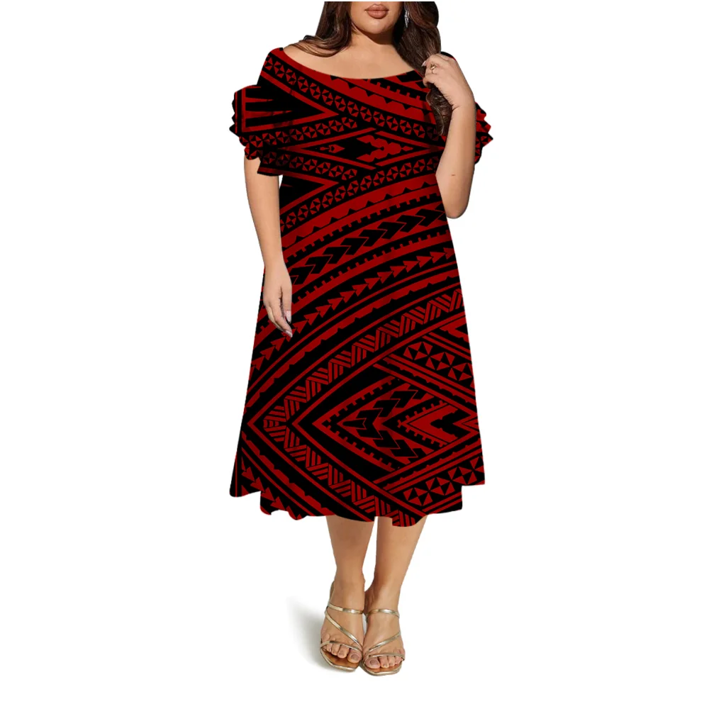 

Newly Designed Women'S Dress Samoan Pacific Island Custom Long Dress Festival Party Special Ethnic Style Evening Dress
