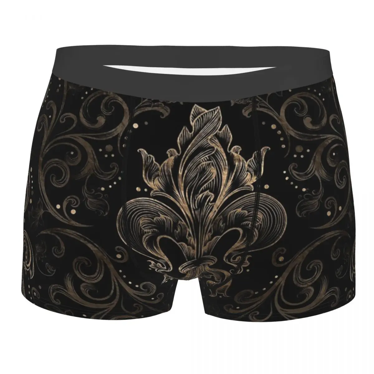 

Sexy Boxer Shorts Panties Men Fleur-de-lis Underwear Fleur De Lis Lily Flower Symbol Polyester Underpants for Male Plus Size