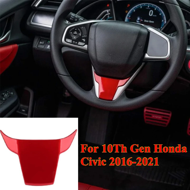 

1PCS Red Car Steering Wheel Cover for 10Th Gen Honda Civic 2016-2021Red Steering Wheel Cover for Honda Civic