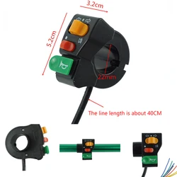 1Pcs Motorcycle 7/8 Handlebar Horn Turn Signal Head Light Beam Kill Switch 3 In 1 Power Switch