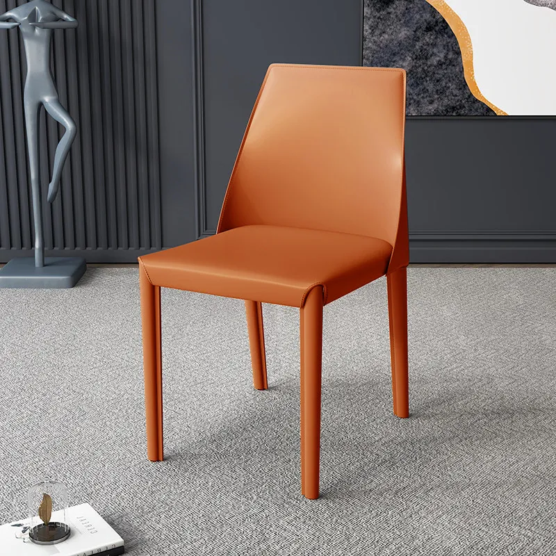 Sillas de comedor de cuero y metal, sillas de comedor minimalistas y cómodas para restaurante, réplica moderna de Sillas Para Comedor, muebles para el hogar