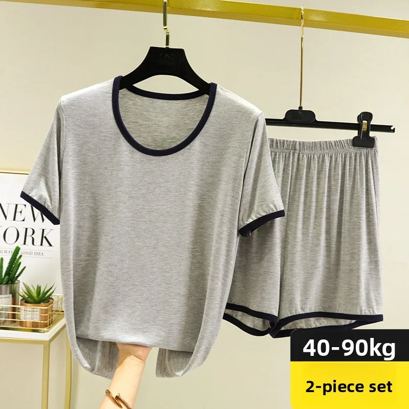 Summer Modal Spwear Set Women's Loose ort Sve T-irt plus Size Top orts Two-piece Set Comfortable Home Clothes