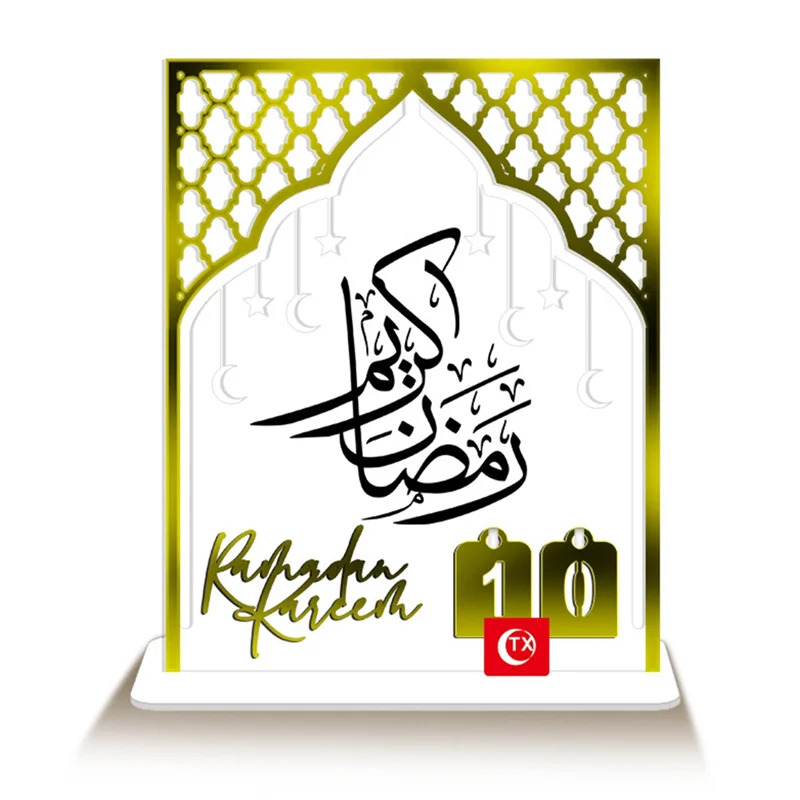 

Acrylic Ramadan Countdown Calendar Day Of Ramadan Advent-Calendar Eid Mubarak Count Down Desk Calendars, Easy Install White