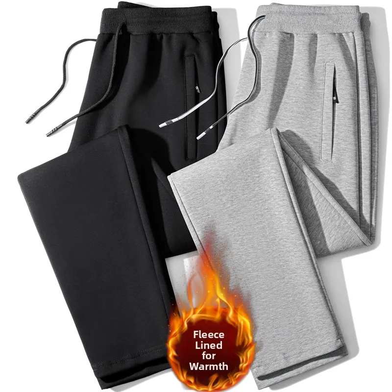 

Women's Fleece Lined Trousers Autumn Winter Casual Wear Outerwear Pocket Zipper Sports Large Size Comfortable Straight Leg Pants
