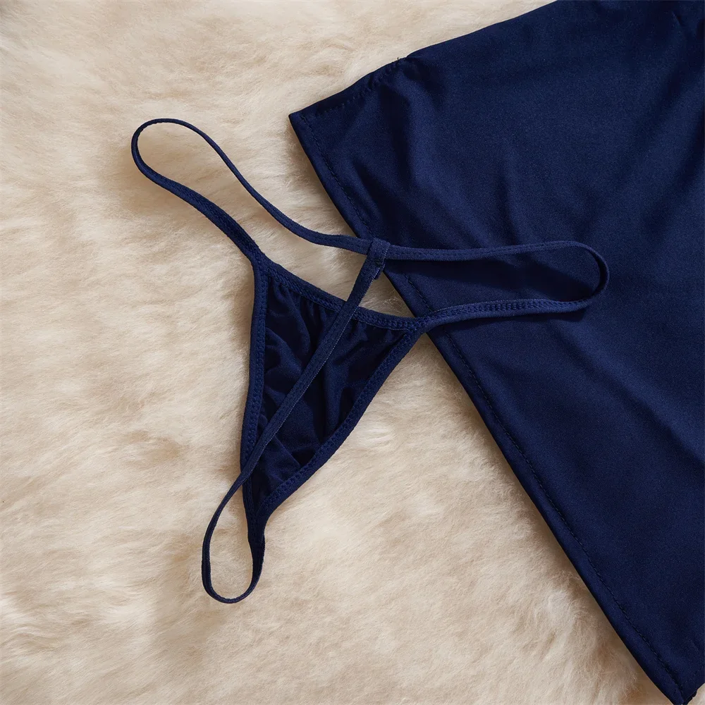 غير النظامية قصيرة الأكمام سليم المحاصيل الأعلى مرونة الخصر ألف خط تنورة قصيرة مجموعة المثيرة الملابس الداخلية تأثيري المرأة الملابس السرية منامة #6