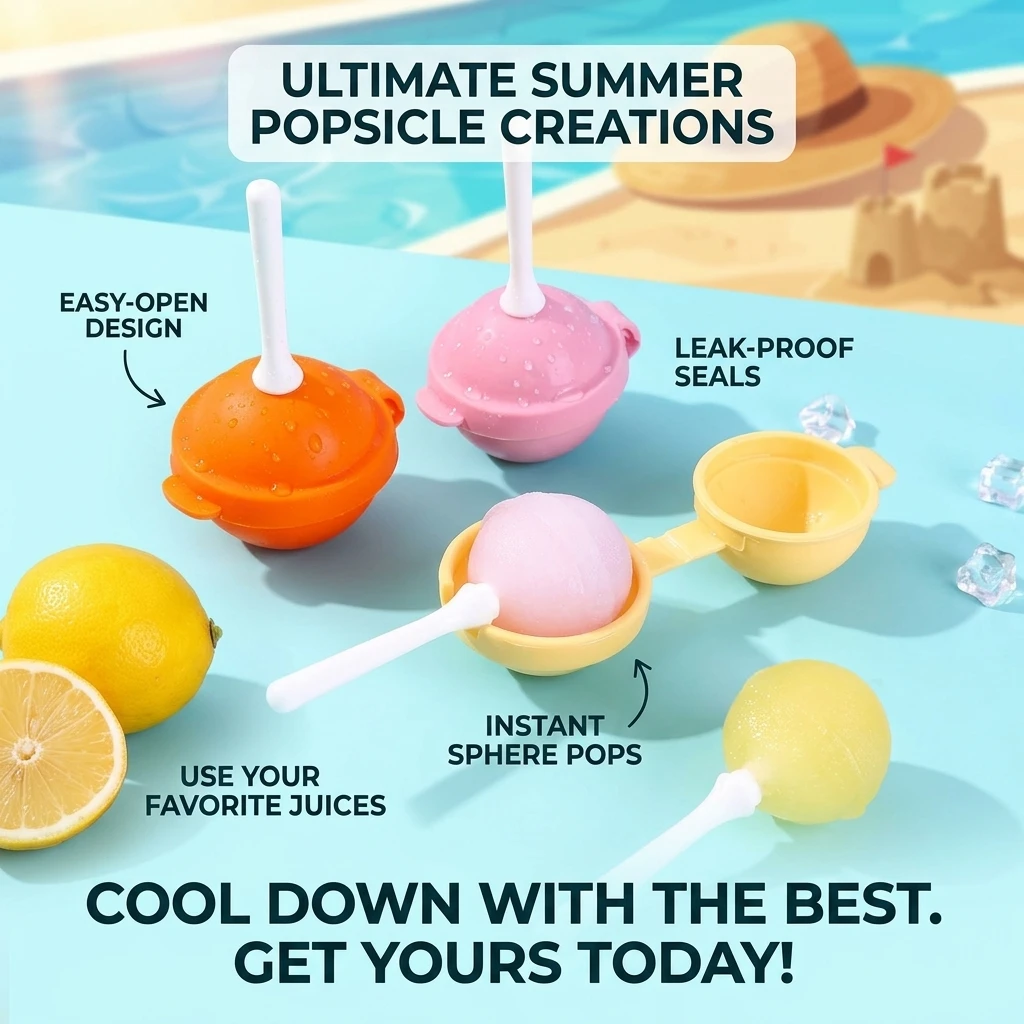 Mini Silicone Popsicle Mold Lollipop Ice Tray Food Grade Reusable Non-Stick Stackable Ice Cream Mould for Egg Bites Food Storage