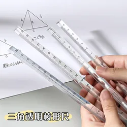 15cm /20cm Simple Transparent Triangular Straight Ruler Kawaii Tool Stationery Cartoon Drawing Gift Office School Measuring Tool