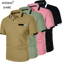 Summer Mens Short Sleeve Polo Shirts Classic Button Shirt Fashion Slim Fit T-Shirts Lightweight Streetwear Breathable Tshirts