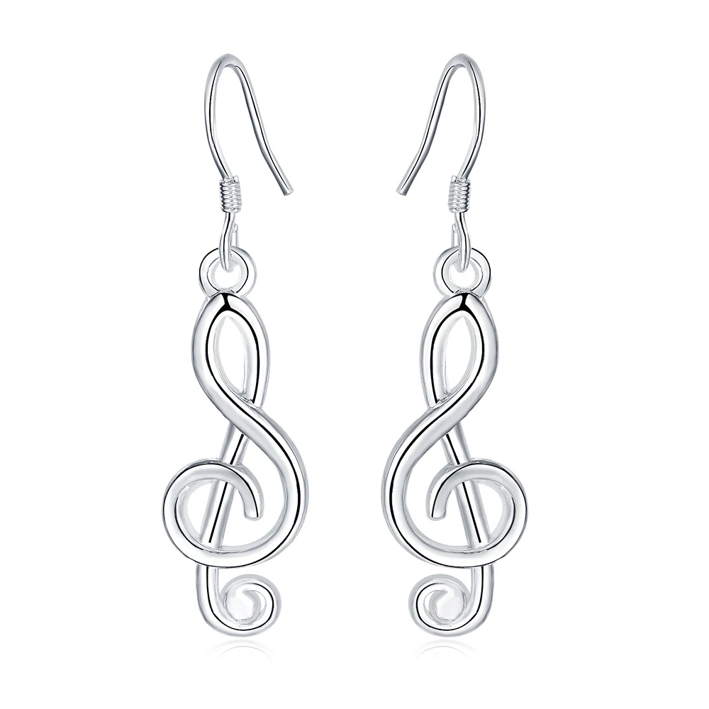 New noble Silver color Romantic music note drop Earrings for Women Holiday gifts fashion Party wedding Jewelry