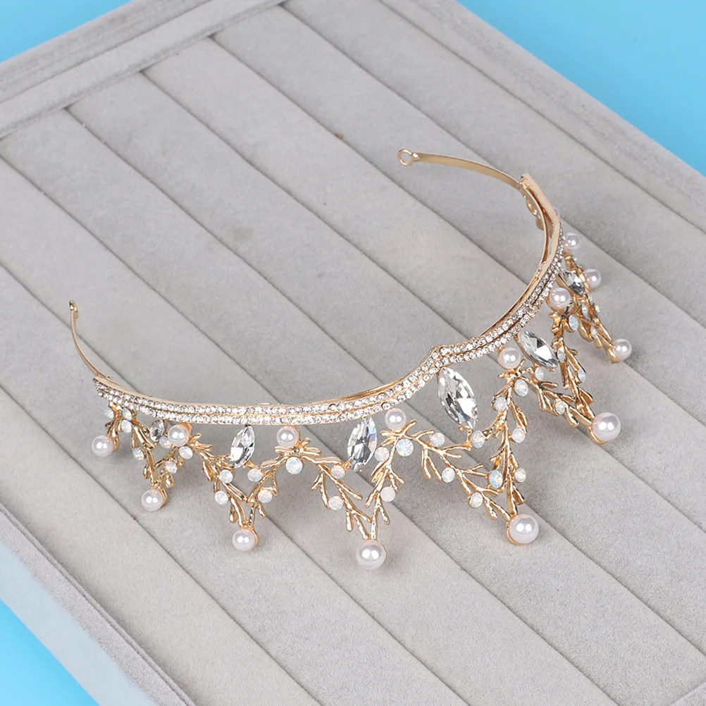 

Baroque Rhinestones Bridal Tiara Crown Gold Gorgeous Wedding Headpiece Wedding Tiara Crown for Women Rhinestone Bridal