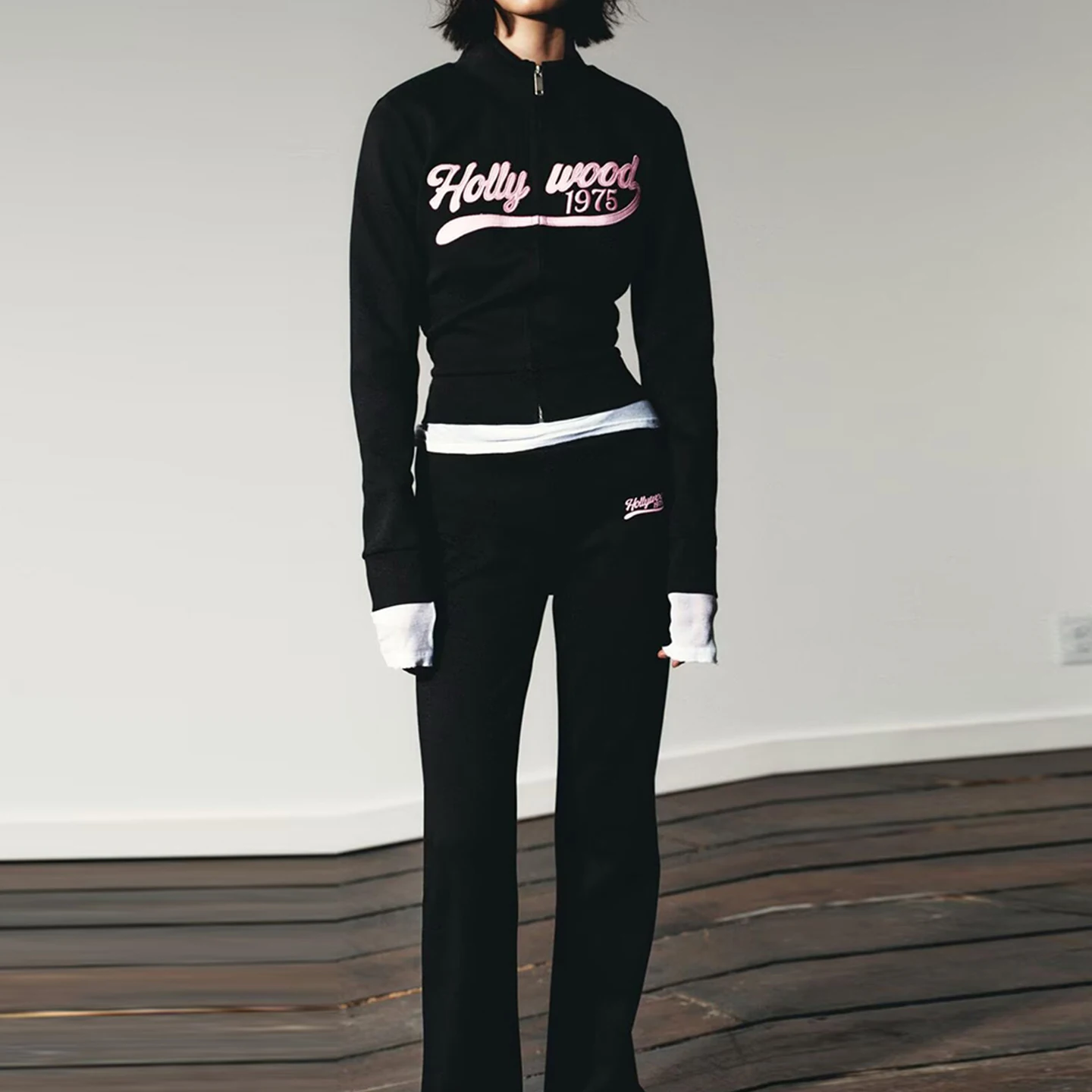 Z Faion-set voor dames 2025, herfstseizoen, sweatshirt met ritssluiting, uitlopende broek, bedrukt ontwerp, lange Sve opstaande kraag, vier zee...