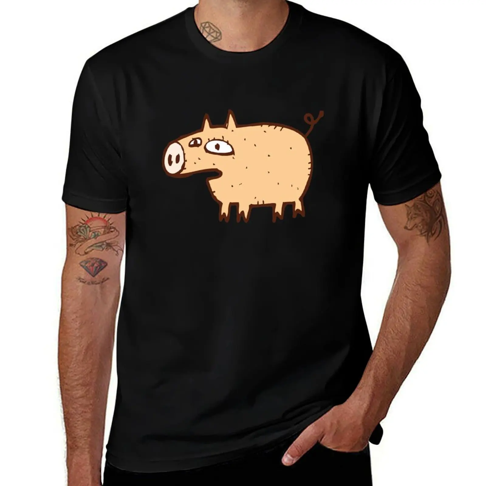 

Funny cartoon pig T-Shirt t shirts for man graphic vintage man tshirt cotton t shirt pack T-Shirt