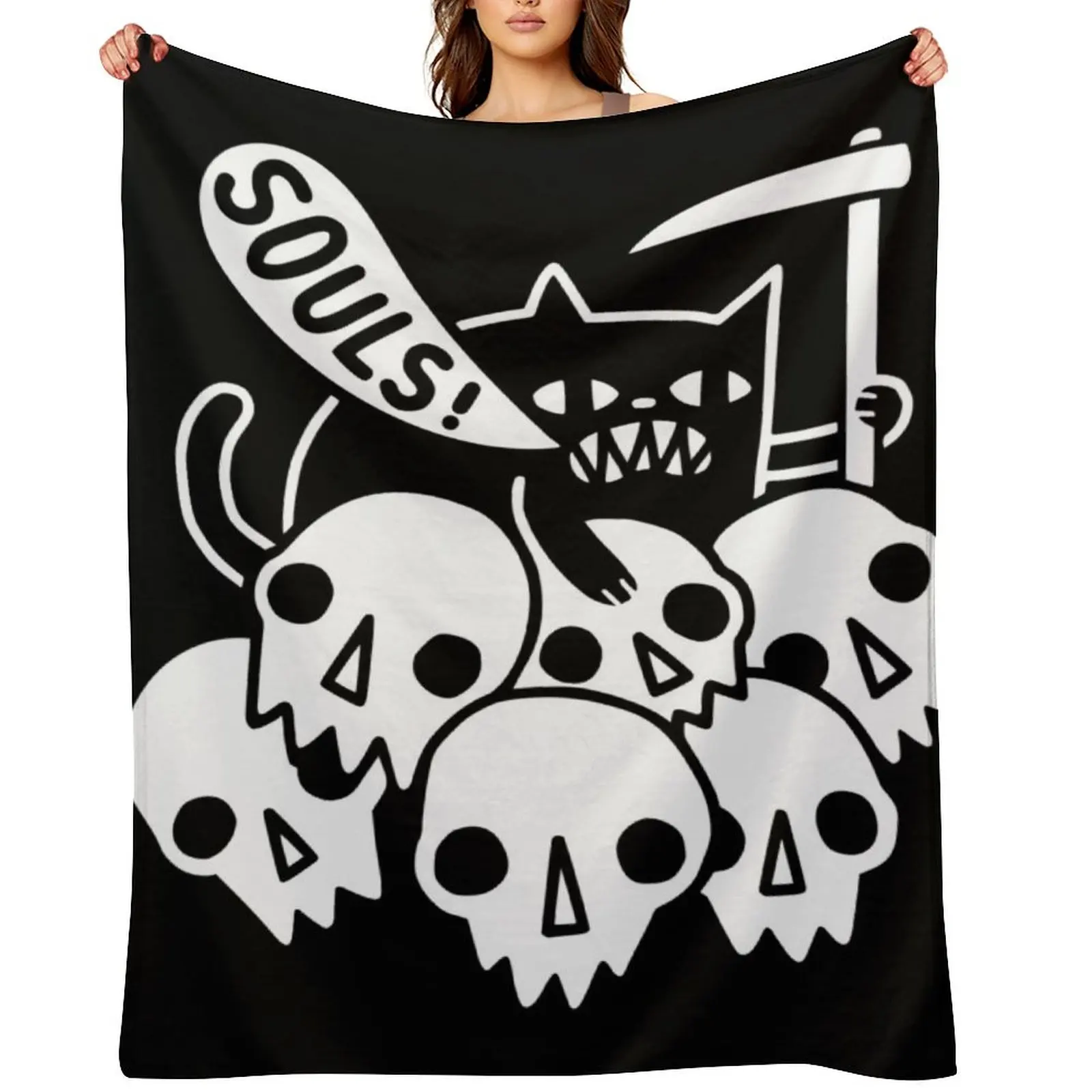 ¿El gato te robó el alma? Mantas Decorativas de Felpa Suave con Diseño a Cuadros para el Miércoles