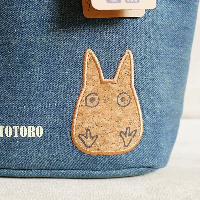 New My Neighbor Totoro Denim Thermal Lunch Bag Cute Cartoon Portable Insulated Handbag Student Cooler Tote for Food Storage view 3