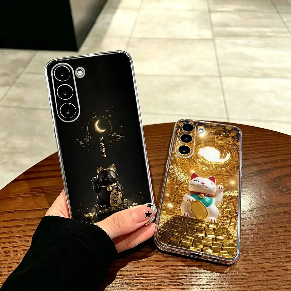 Lucky cat Fortune Maneki-neko Basic Phone Case For Samsung A71, A70, A52, A51, A40, A30, A20 Transparent Cover