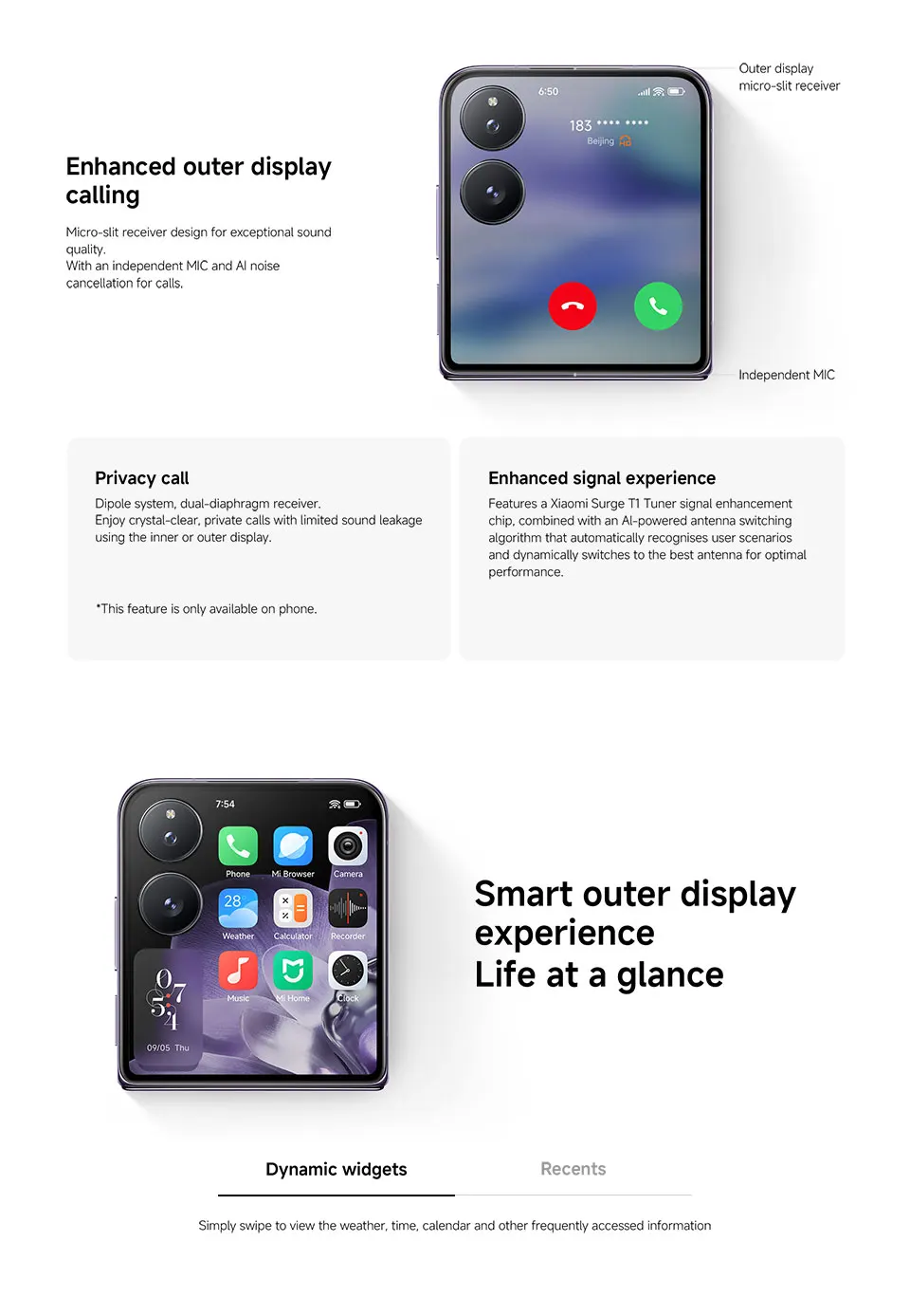 Xiaomi MIX Flip Smartphone Global Version New Snapdragon 8 Gen 3 CPU 512GB ROM 50MP Leica Camera Foldable Display NFC