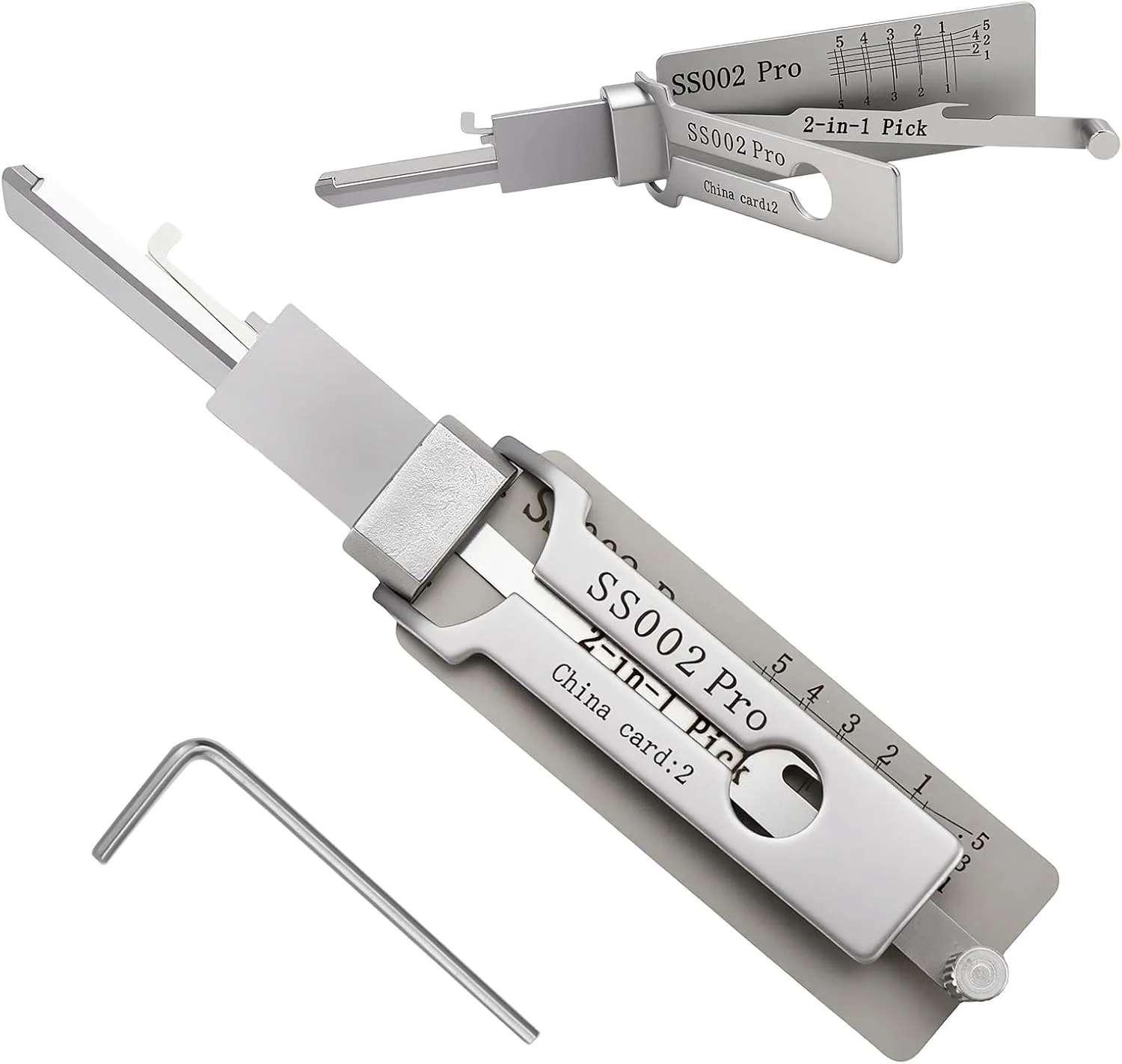 Decodificador de Chave Mestra 2 em 1 em Aço Inoxidável para Fechaduras de Segurança e Portas de Acesso, Várias Formas, SS002 Pro, Ferramentas de Abertura de Fechaduras