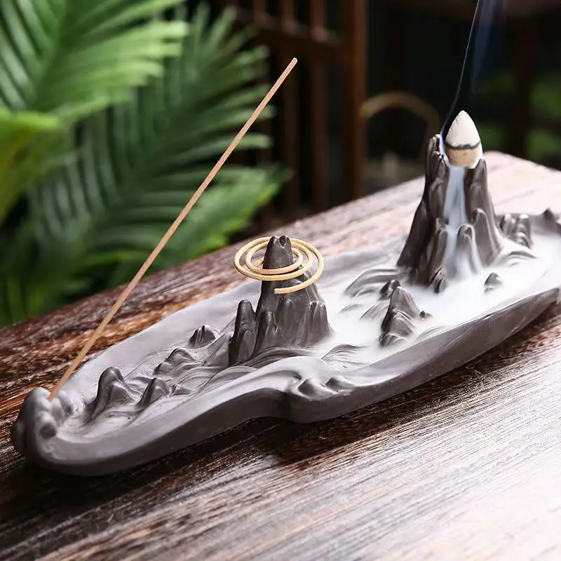 

Creative Incense Stick Silicone Mold Landscape Mountain Backflow Incense Burner Incense Stick Holder Censer Home Ornament Decor