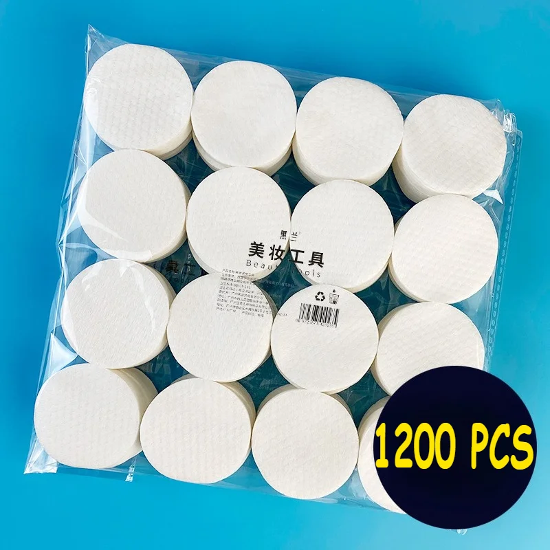 Accessoires de maquillage pour le visage jetables, tampons en coton bouffantes, dissolvant de papier doux, pratique pour enlever le maquillage, 1200 pièces