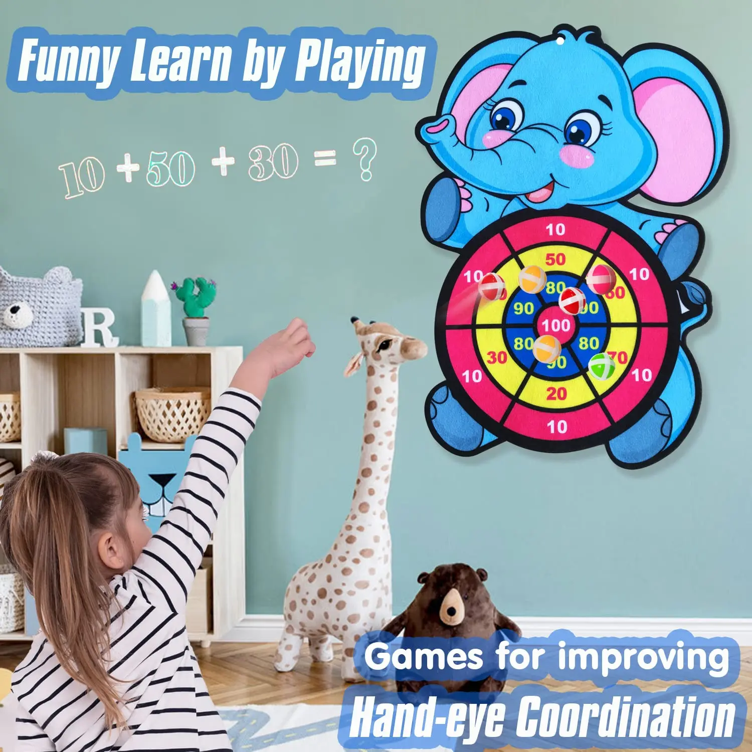 لعبة مونتيسوري الرياضية للأطفال ألعاب الأطفال لزجة الكرة لوحة رمي السهام لعبة ألعاب تعليمية ألعاب للأطفال ألعاب للأولاد