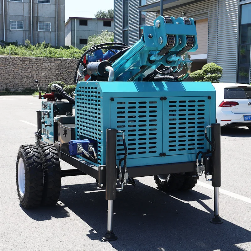Customized Well Drilling Rig 300M Hydraulic Wheel Type Diesel High Performance Drilling Machine