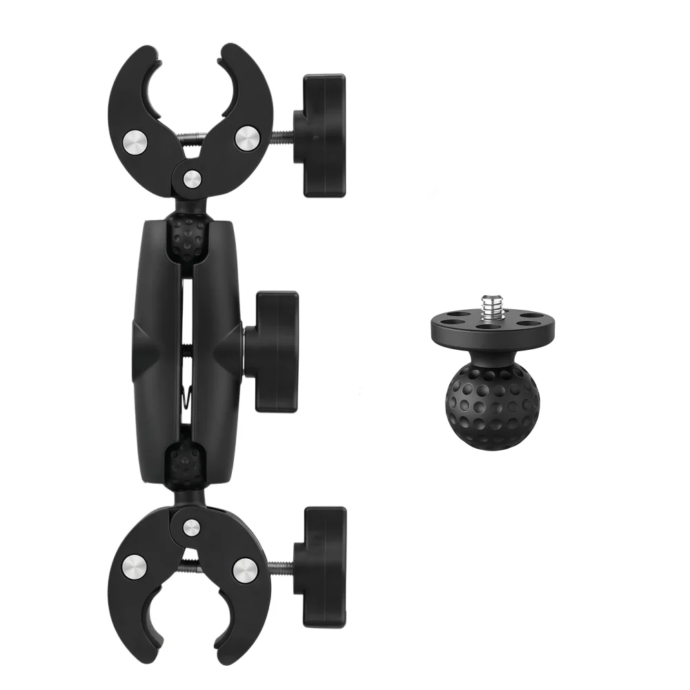 Double Clip Crab Super Clamp Camera Bracket For Dji Action6 5Pro GoPro Insta360 X5 Motorcycle Bicycle Handlebar Mount Accessory