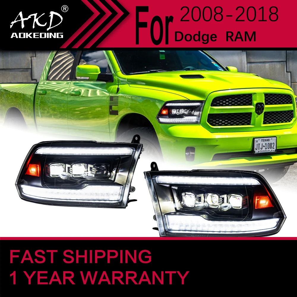 Car Lights for Dodge RAM 1500 2500 3500 LED Headlight 2008-2018 RAM Head Lamp Drl Projector Lens Automotive Accessories