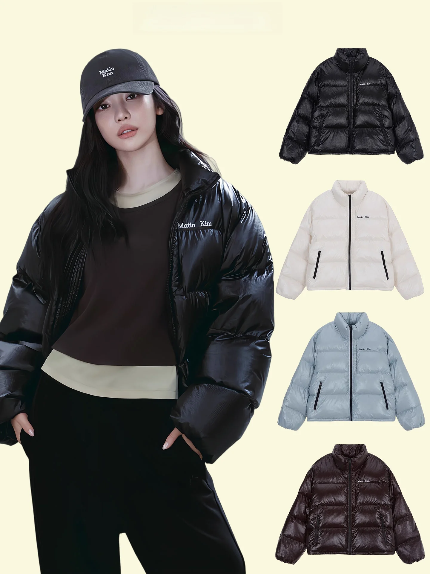 

Thiened down Jaet Couple Sle Warm Outerwear Casual Loose Fit 80% down Content Eco-Friendly Material Embroidered Design