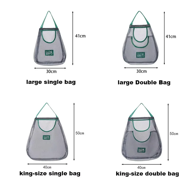 Kitchen storage mesh bag breathable fruit and vegetable mesh reusable garlic wall  ginger onion potato home storage bag view 6