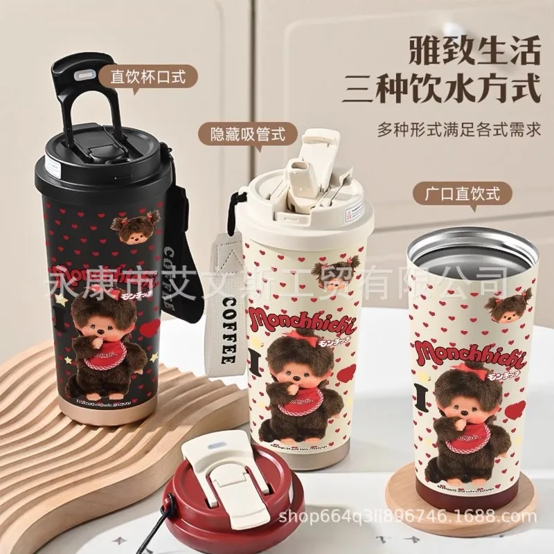 Kawaii New 530ML Mengqiqi Thermos Cup Portable Large Capacity Car Double Drink Coffee Cup Girl Birthday Gift Christmas Gift - view 2
